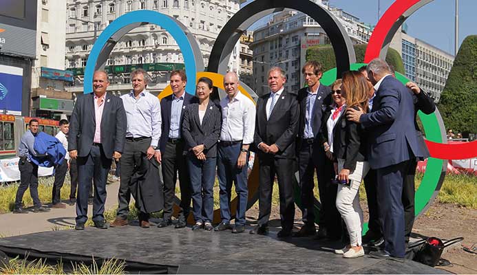 An Olympic Rings sculpture has been set-up in Buenos Aires ©Buenos Aires 2018