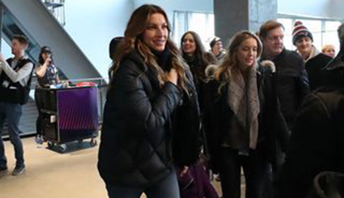 Brazilian model Gisele Bundchen (middle), wife of New England Patriots quarterback Tom Brady (not pictured), walks though U.S. Bank Stadium before Super Bowl LII between the Patriots and the Philadelphia Eagles. Kevin Jairaj, USA TODAY Sports
