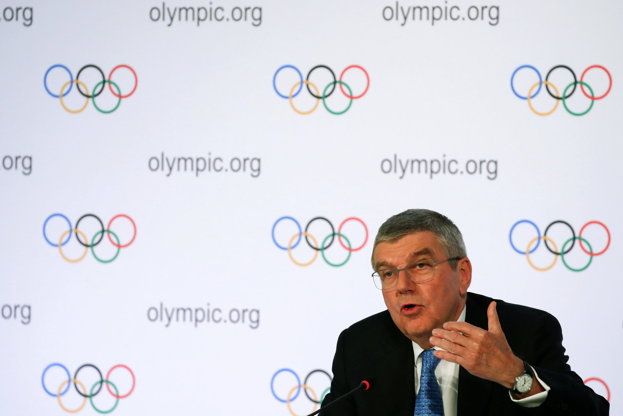 Thomas Bach, the I.O.C. president, has said that canceling the Tokyo Games is not an option.Credit...Denis Balibouse/Reuters