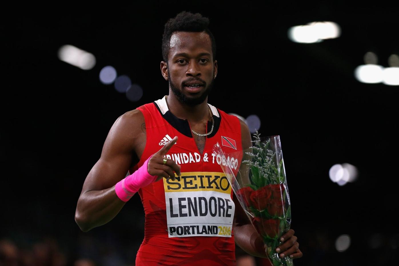 FLASHBACK: Bronze medallist Deon Lendore of Trinidad and Tobago celebrates after the men’s 400 metres final, at the 2016 IAAF World Indoor Championships in Portland, Oregon, USA. Photo: GETTY IMAGES FOR IAAF