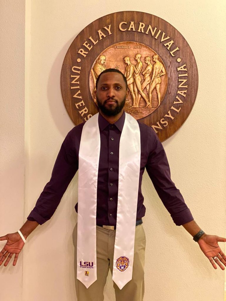 TT Olympian Richard Thompson graduated with a degree in sociology from LSU, on Friday. -