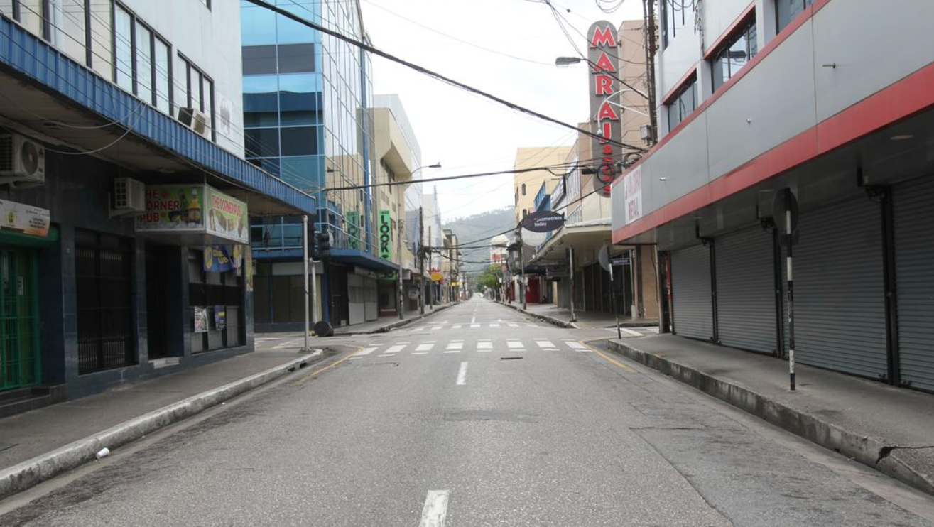 A view of Frederick Street, Port-of-Spain yesterday during the daytime curfew.