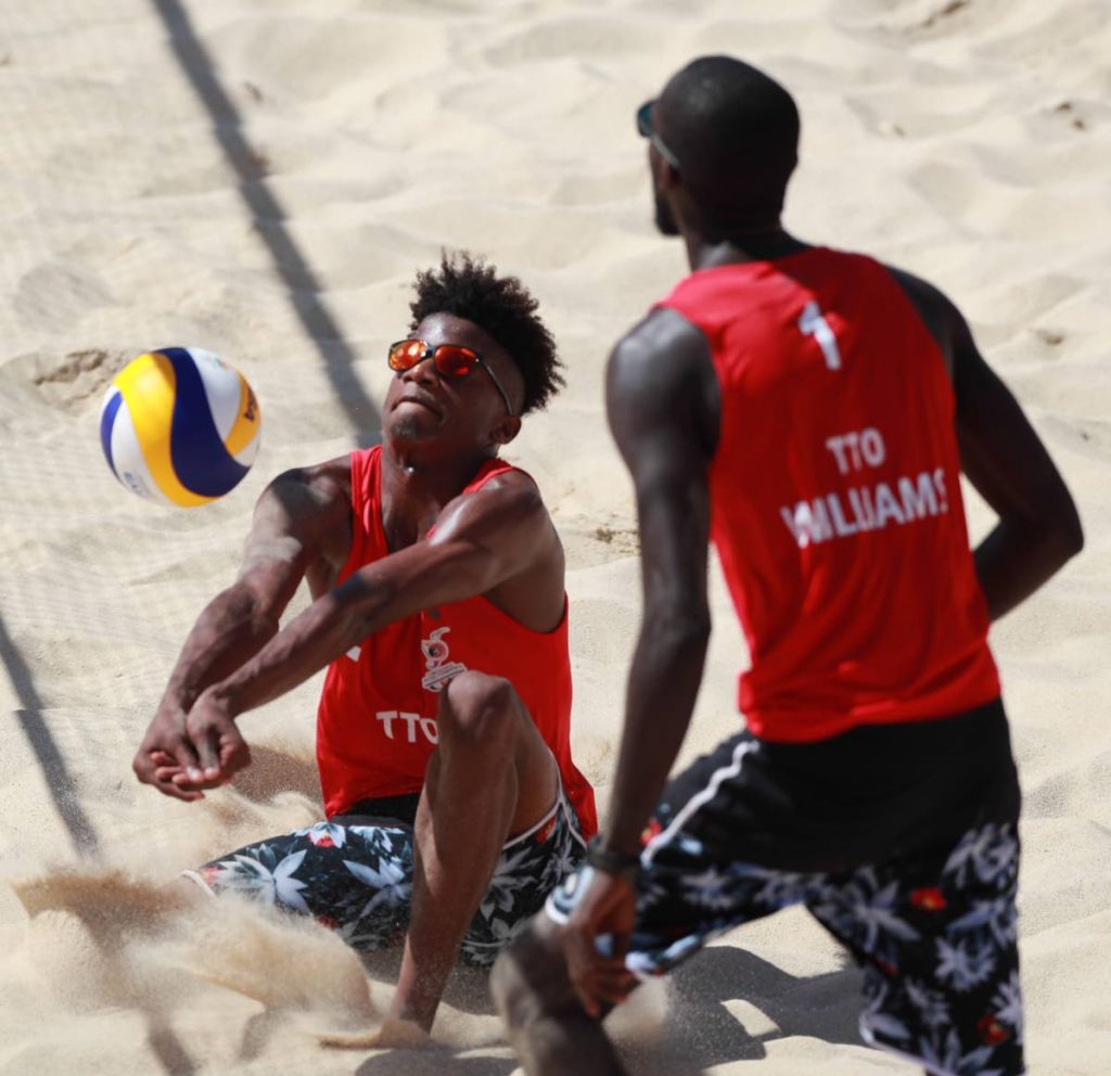 Team TTO's Men's Beach Volleyball team's Daynte Stewart (L) and Daneil Williams (R) have been named on TTO's men's team for the upcoming Olympic qualification semi-finals and finals in Mexico. - Allan V. Crane