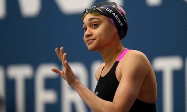 Alice Dearing, the co-founder of the Black Swimming Association, competing at the Manchester International Swimming Meet in February. Photograph: Clive Rose/Getty Images