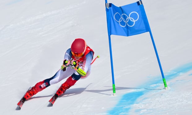 Mikaela Shiffrin finished ninth in the super-G at the Winter Olympics in Beijing having crashed out of her previous two events. Photograph: Xinhua/Shutterstock