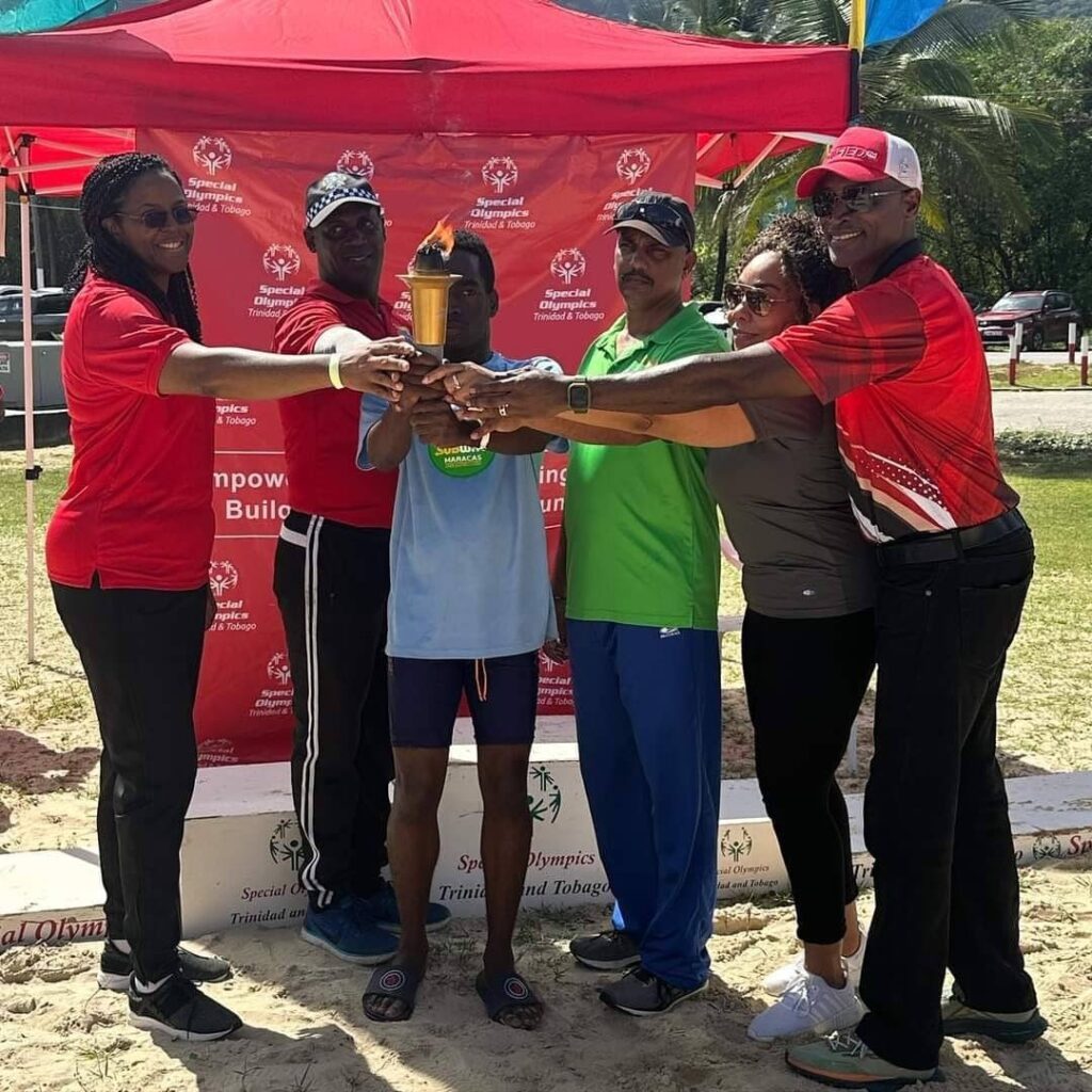 Special Olympics athletes and organisers at the Beach Games at Maracas Beach on Saturday. - Jelani Beckles (Image obtained at newsday.co.tt)