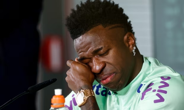 'I have to keep fighting': Vinícius Júnior breaks down in tears discussing racism – video (Image obtained at theguardian.com)